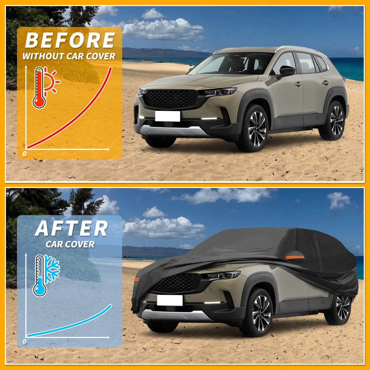Waterproof Car Cover for Mazda CX-50 (2023–2023) 190T-PU with Zipper