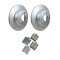 Set of 4 Hella Rear Rotors & Akebono EURO Ceramic Brake Pads for W210 E320 (1996–2002)