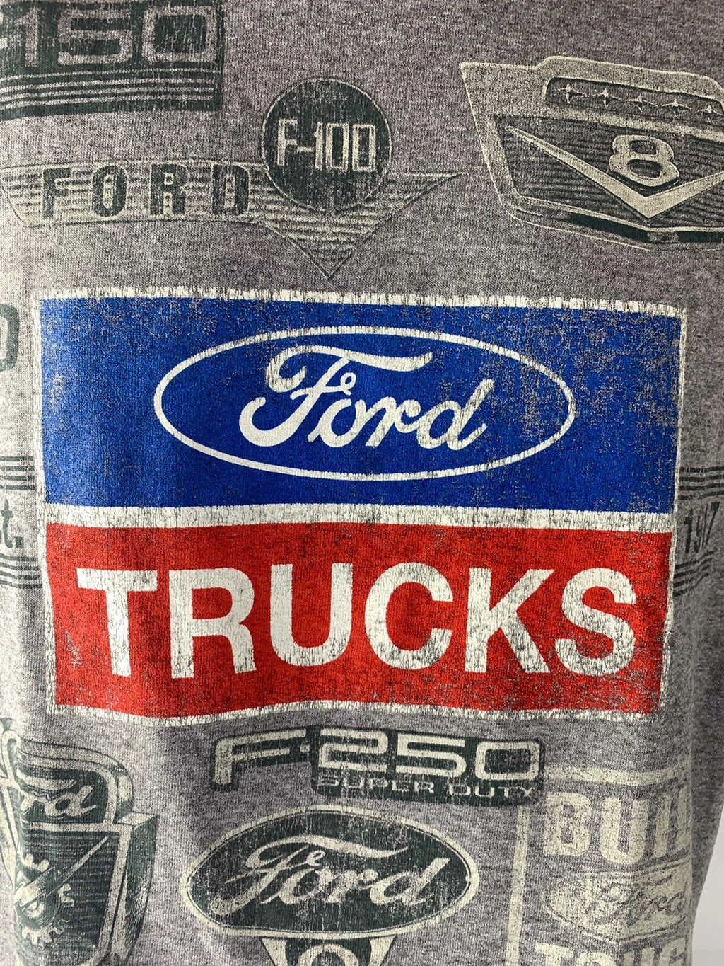 Gray T-Shirt for Ford Trucks Logo with Oval and F-100 (1965–1975)