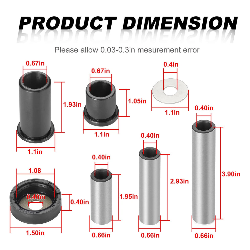 Rear A-Arm Suspension Bushing Shaft Kit for Suzuki King Quad 450 (2007–2018)