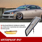 Clear Amber LED Front Side Marker Lights for Infiniti G35 Coupe (2003–2007)
