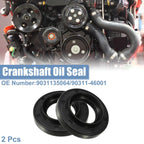 2 x Engine Crankshaft Oil Seals for Lexus GS300 (1993-2005) Black