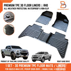 Premium 3D TPE All Weather Floor Mats for Isuzu D-Max Ute (2020-2025)