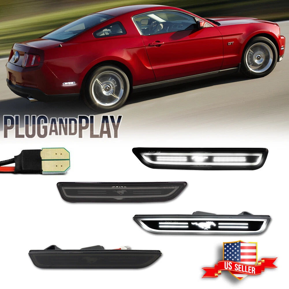 Smoked Lens LED Side Marker Lights for Ford Mustang (2010–2014)