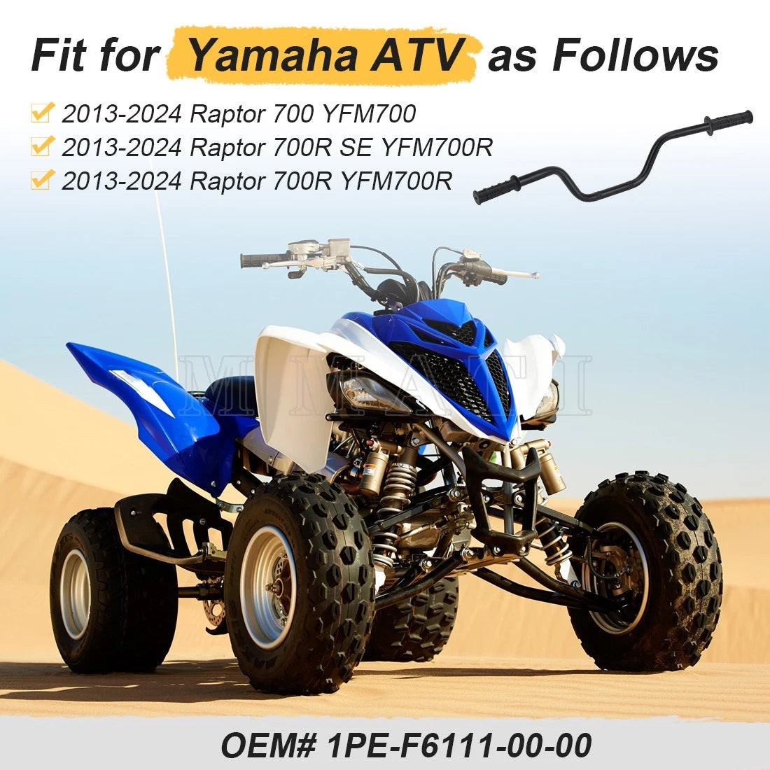 Handlebars & Grips for Yamaha Raptor 700 Raptor 700R YFM700 YFM700R (2013–2024)