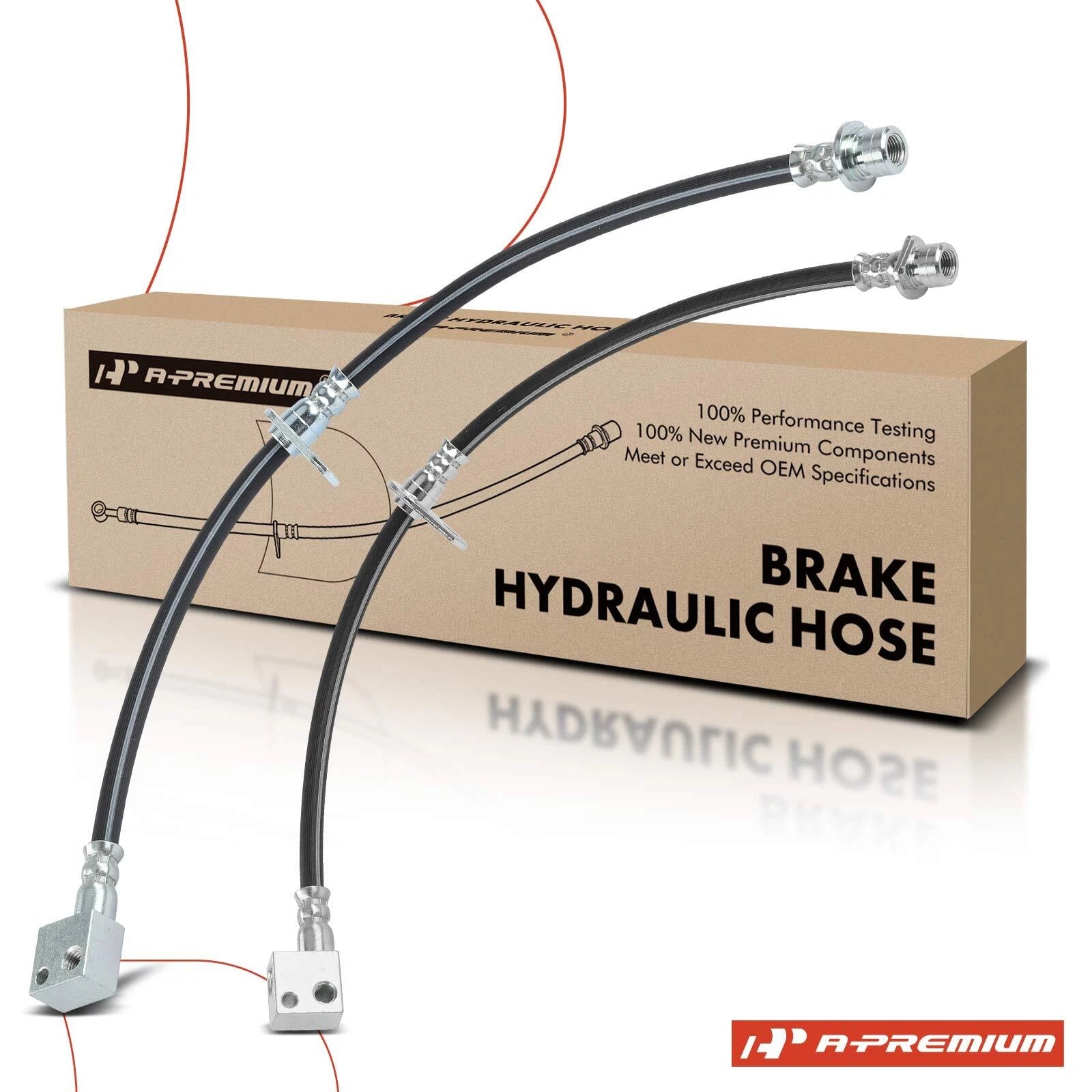 2X Front Brake Hydraulic Hose for Honda Civic (2017–2021) Type R L4 2.0L