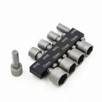 Power Nut Driver Drill Bit Set for Metric Sockets (5-13mm) 1/4" Hex Shank