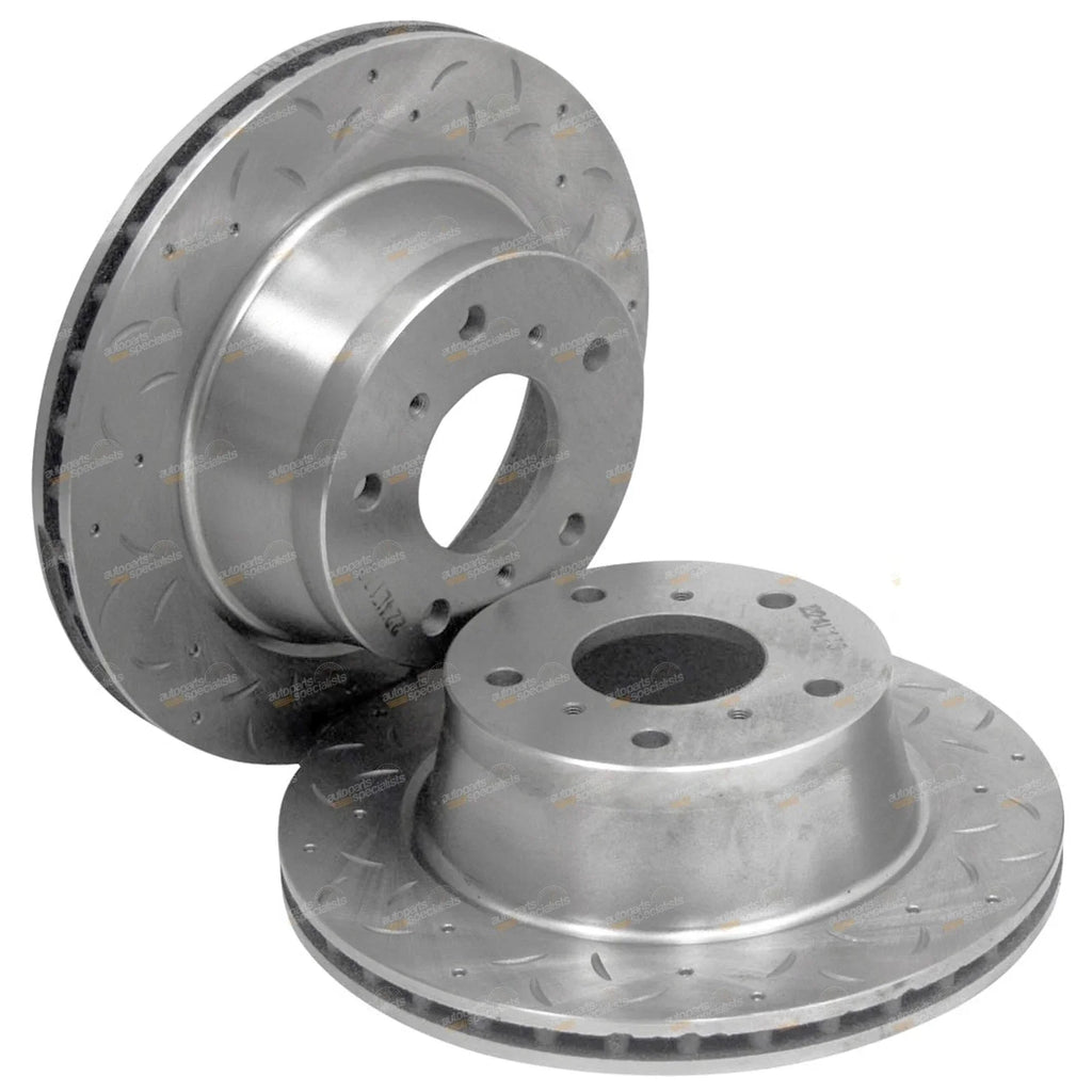 2 x Front Dimpled+Slotted Disc Brake Rotors for Toyota Lexcen VR VS V6 LH & RH