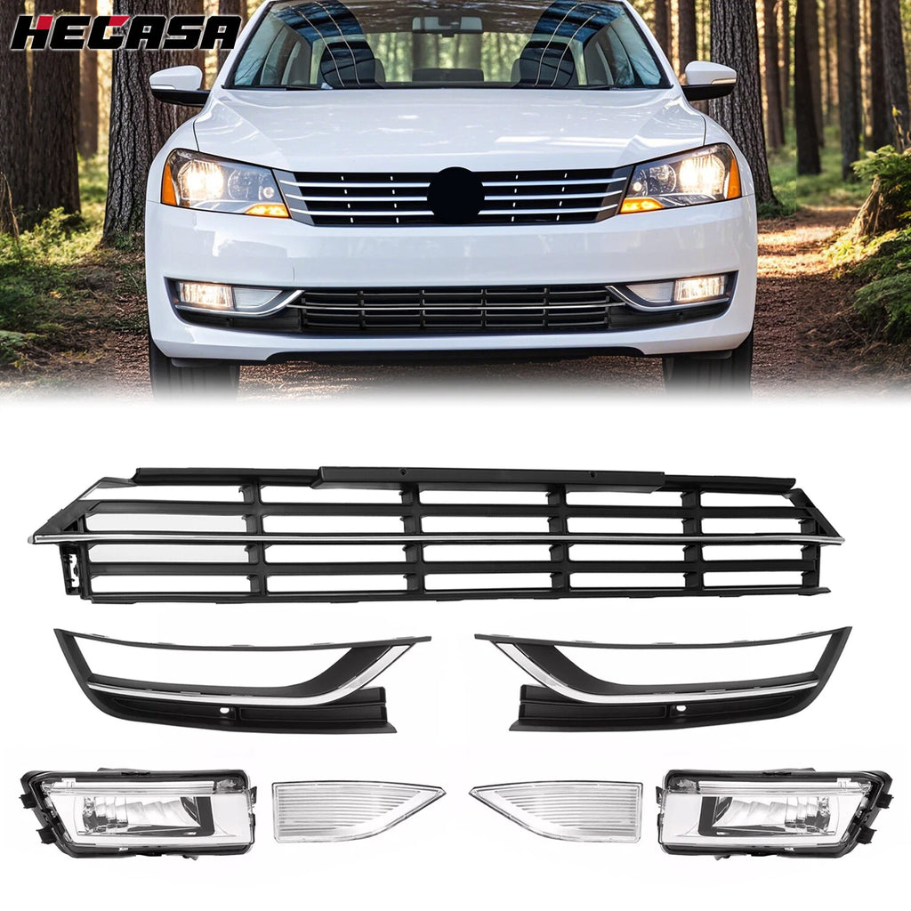 Set of 7 Front Bumper Fog Lights for VW Passat (2012–2015)