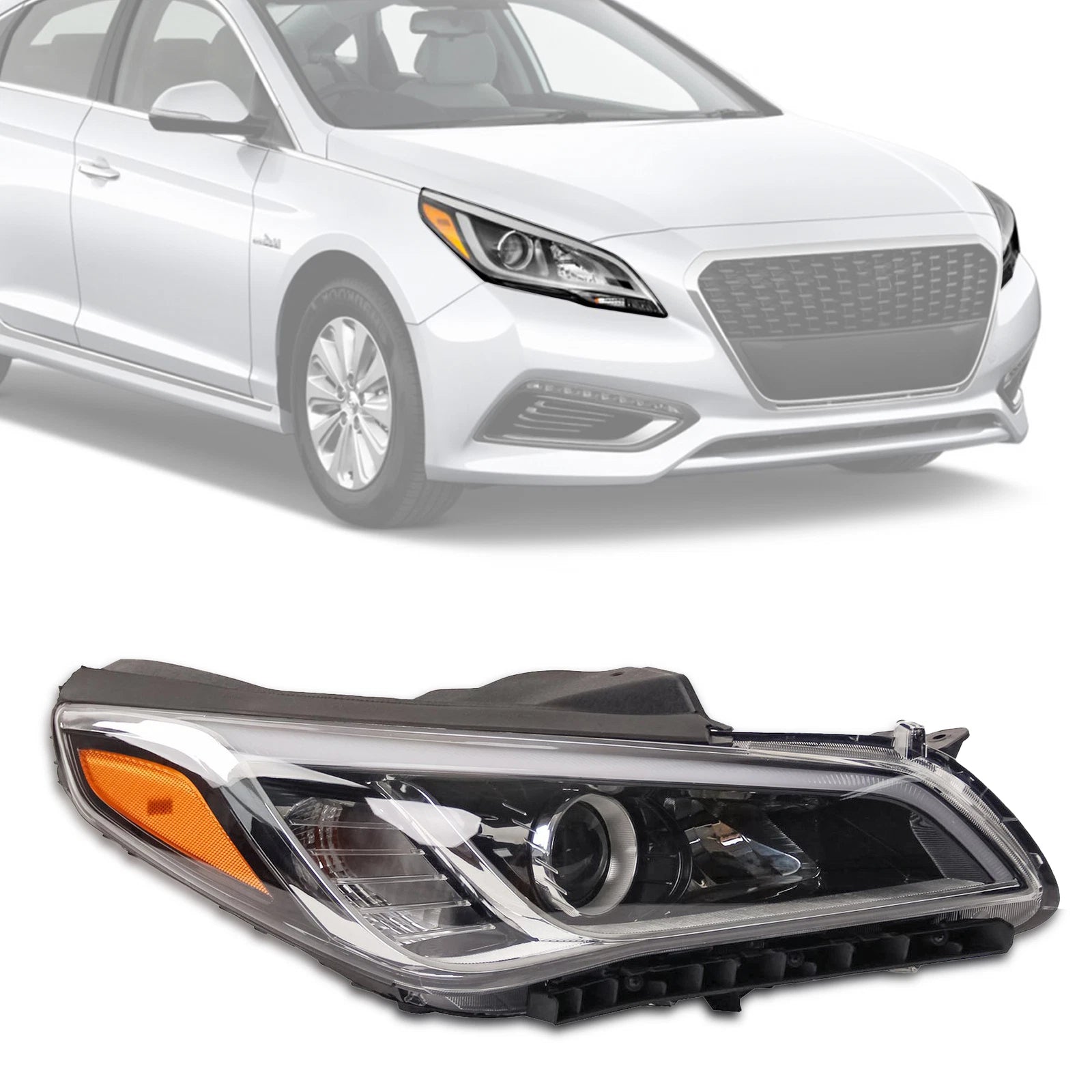 Headlight Assembly for Hyundai Sonata (2015-2017) Halogen Right Passenger