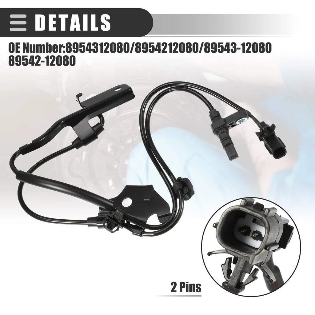 Set of 2 ABS Wheel Speed Sensors for Toyota Prius V (2012–2015) No. 89543-12080