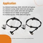 2X ABS Wheel Speed Sensor for Nissan Equator Pathfinder Xterra (2005–2012)