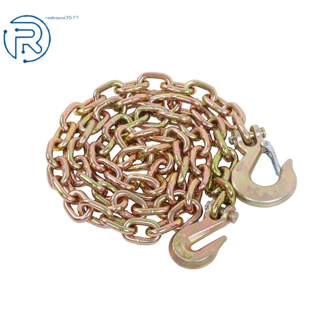 3/8in x 8FT Trailer & Truck Transport Chain for G70 (6600lbs, Steel, Gold)