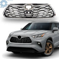 Front Bumper Grille for Toyota Highlander (2020–2022) Chrome Mesh Honeycomb