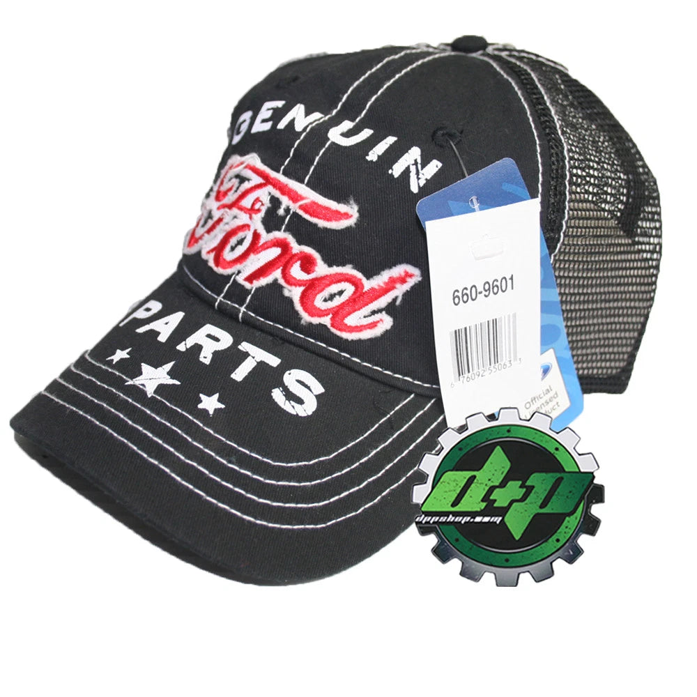 Vintage Genuine Ford Parts Baseball Hat Cap Black Mesh Back