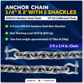 1/4" x 2' Lead Chain with Shackles for Boat Anchor (HTG4)