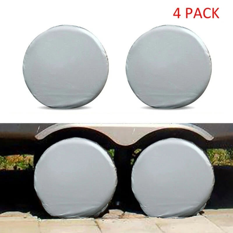 Set of 4 Wheel Tire Covers for RV Truck Camper Trailer (27-29 Inch Diameter)