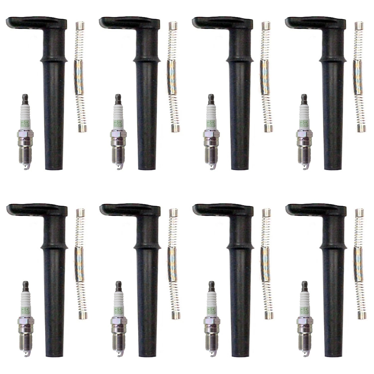 Set of 8 NGK G-Power Platinum Spark Plugs & Denso Coil Boots for Mustang 4.6L V8 (1996–2004)