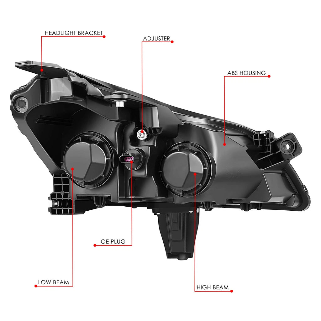 Left Side Chrome Housing Headlight Lamp for Chevy Traverse (2009–2012)