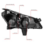 Left Side Chrome Housing Headlight Lamp for Chevy Traverse (2009–2012)