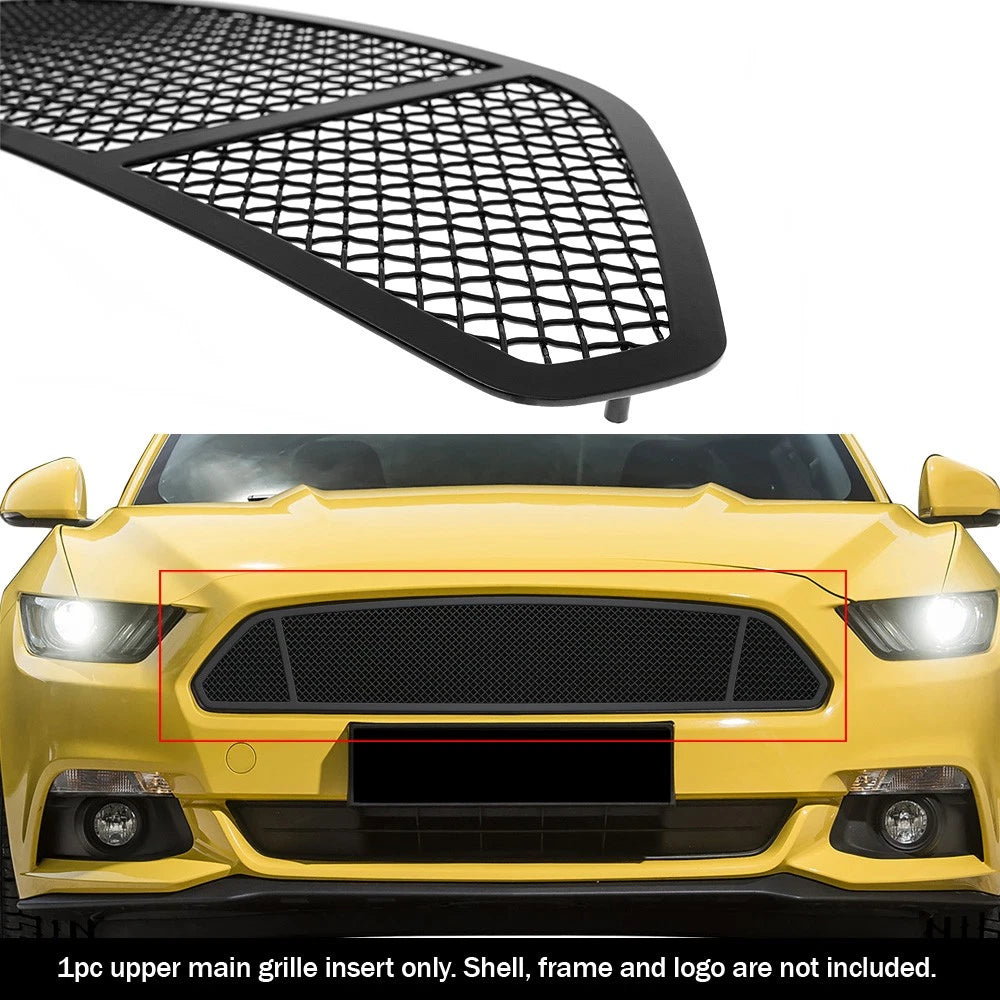 Upper Black Mesh Grille Insert for Ford Mustang V6 (2015–2017)