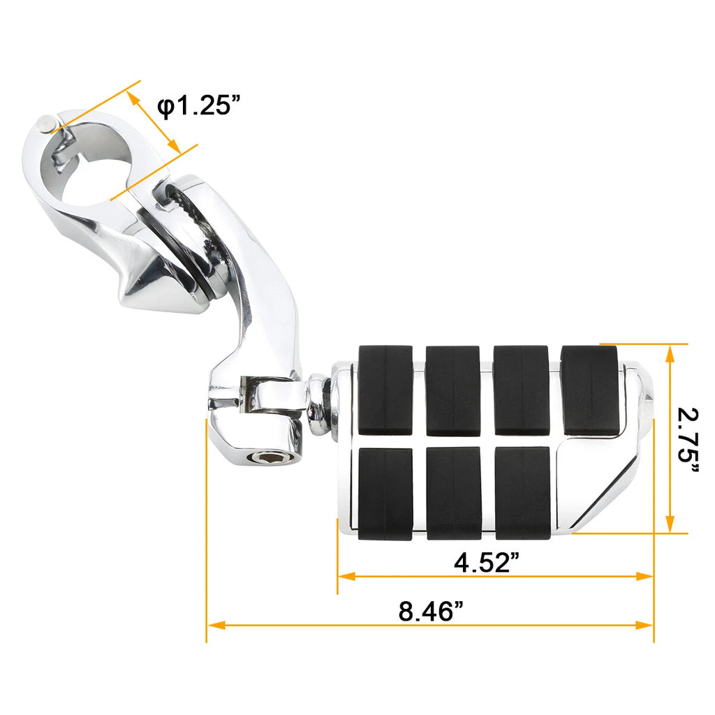 1.25" Short Angled Highway Foot Pegs for Harley (32mm)