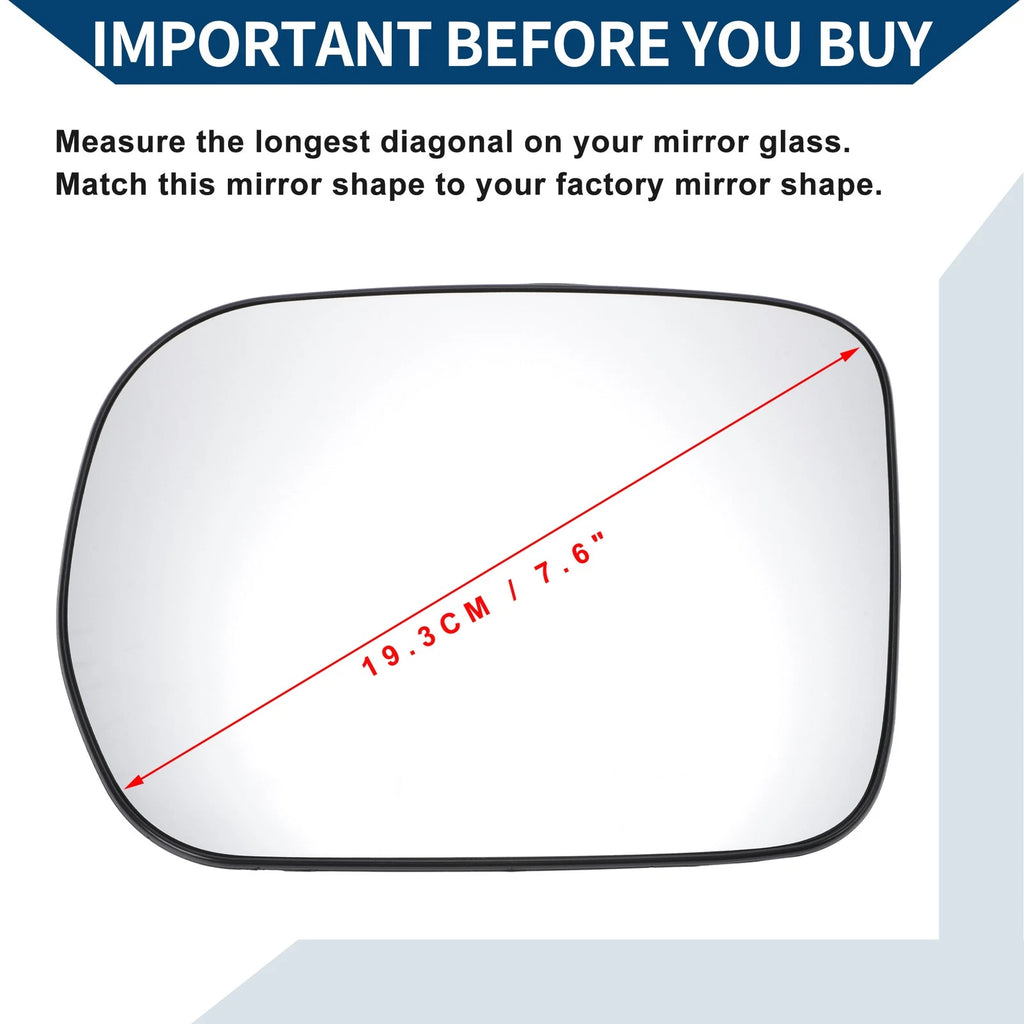 Heated Left Side Mirror Glass for Honda Pilot (2003–2008)