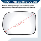 Heated Left Side Mirror Glass for Honda Pilot (2003–2008)