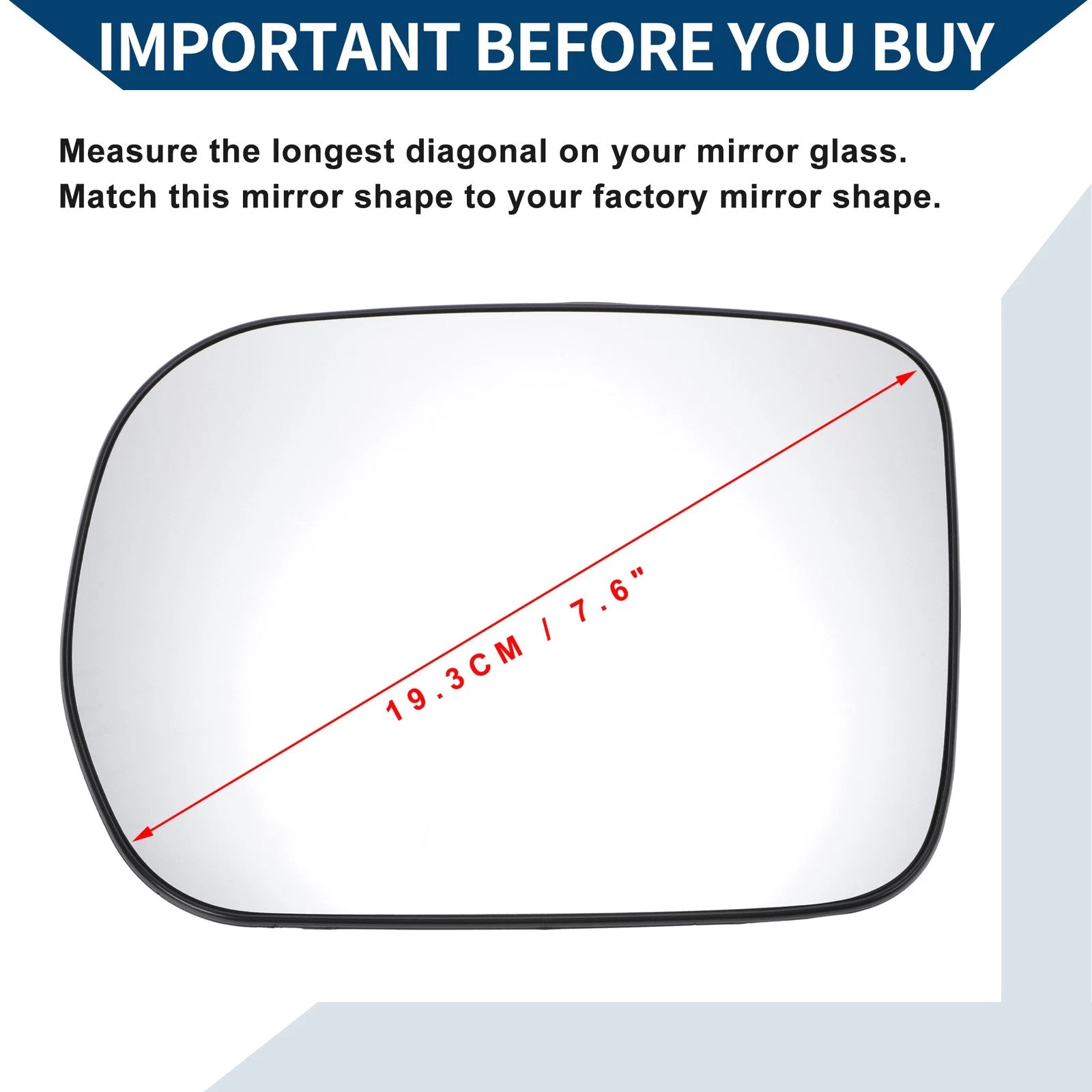 Heated Left Side Mirror Glass for Honda Pilot (2003–2008)