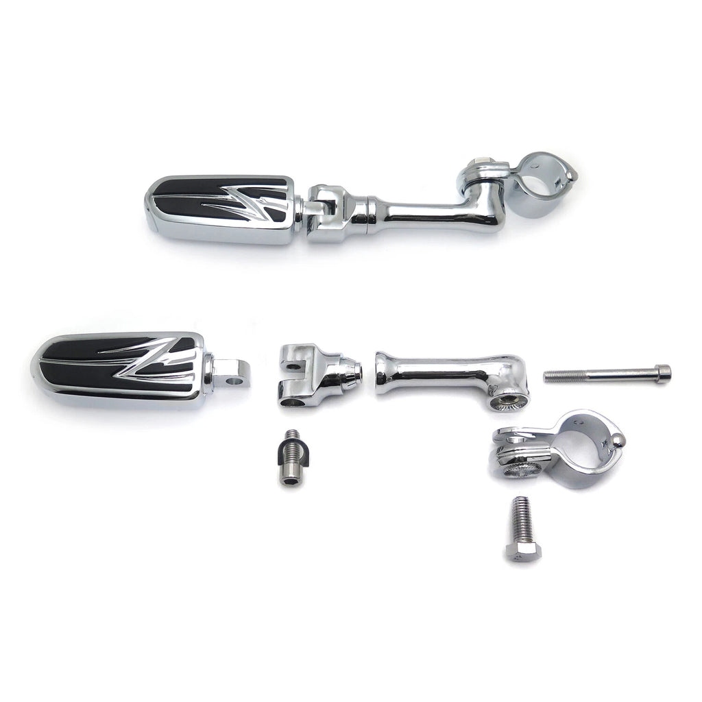 Chrome Flash 4.5" FootPeg for Yamaha XV250, Harley Dyna
