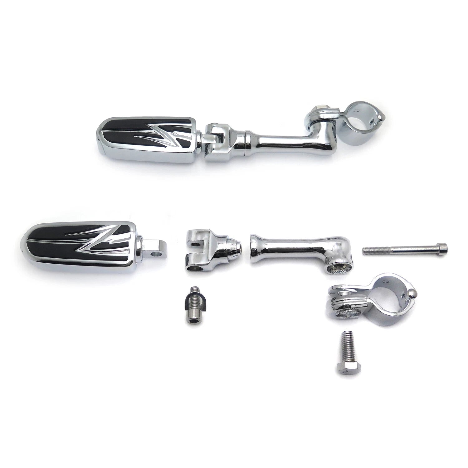 Chrome Flash 4.5" FootPeg for Yamaha XV250, Harley Dyna