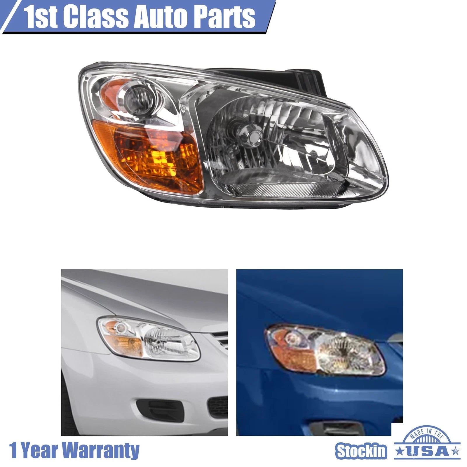 Right Headlight Assembly for Kia Spectra (2007-2009) - Clear Lens, Halogen