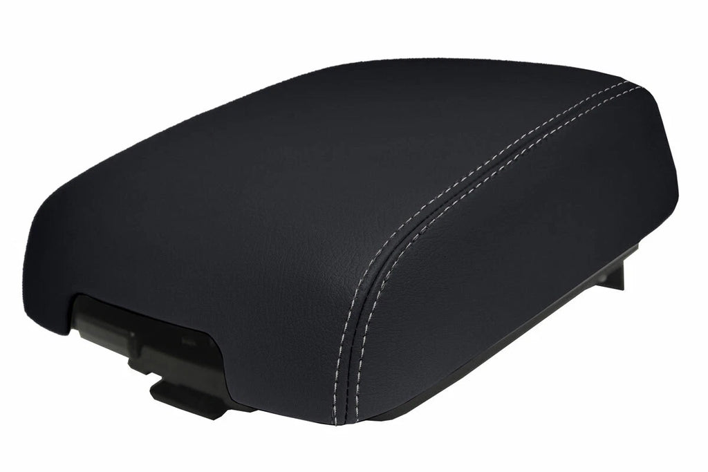 Leather Console Lid Armrest Cover for Mitsubishi Montero (2001–2006) Gray Stitch