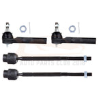 Set of 4 Inner Outer Front Tie Rod Ends for Chevy Cavalier/Pontiac Sunfire (1995–2005)