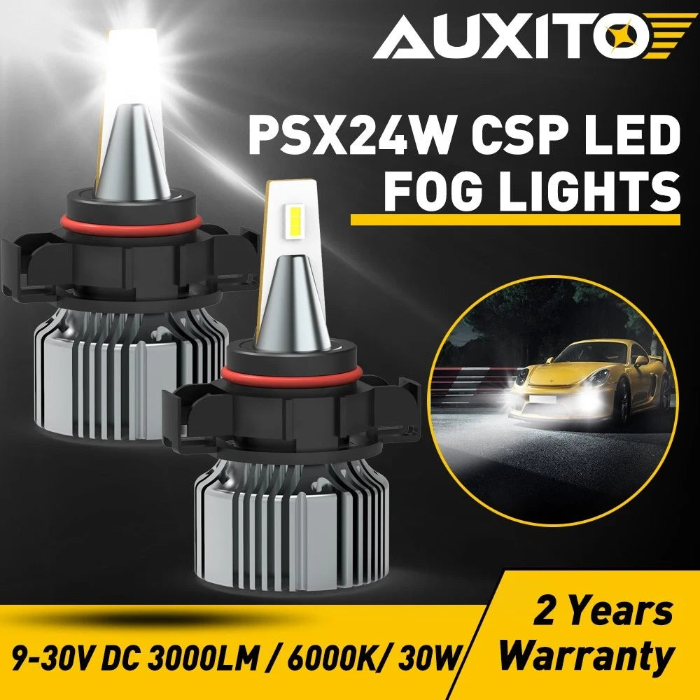 2X LED Fog Light Kit for AUXITO PSX24W 2504 (Cool White 6500K)