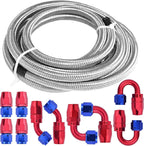 3/8 6AN Nylon Stainless Steel Braided Fuel Line with Hose End Fittings
