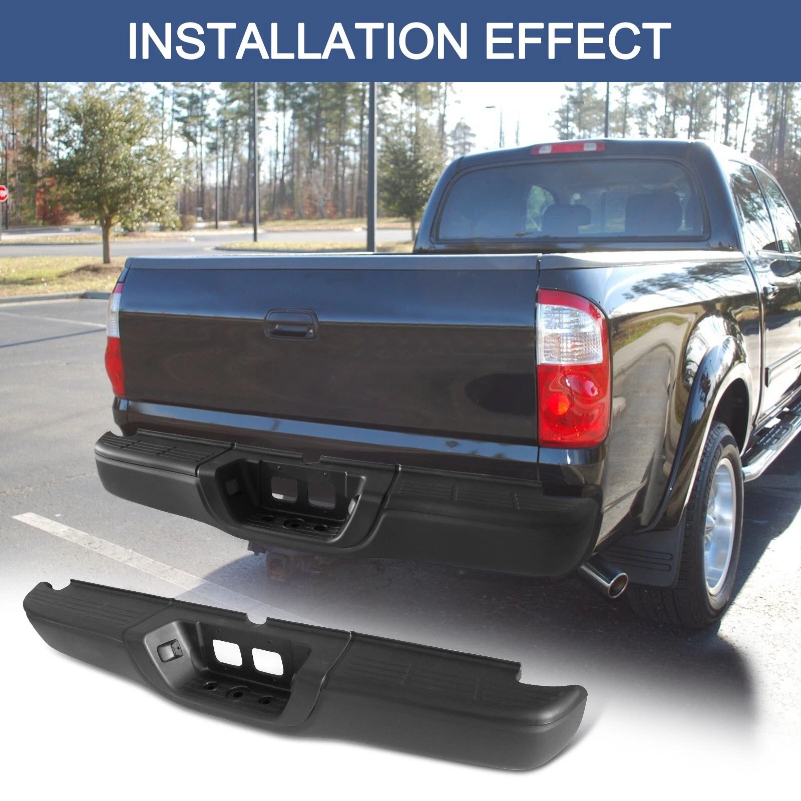 Powdercoated Black Fleetside Step Bumper for Toyota Tundra (2000-2006)