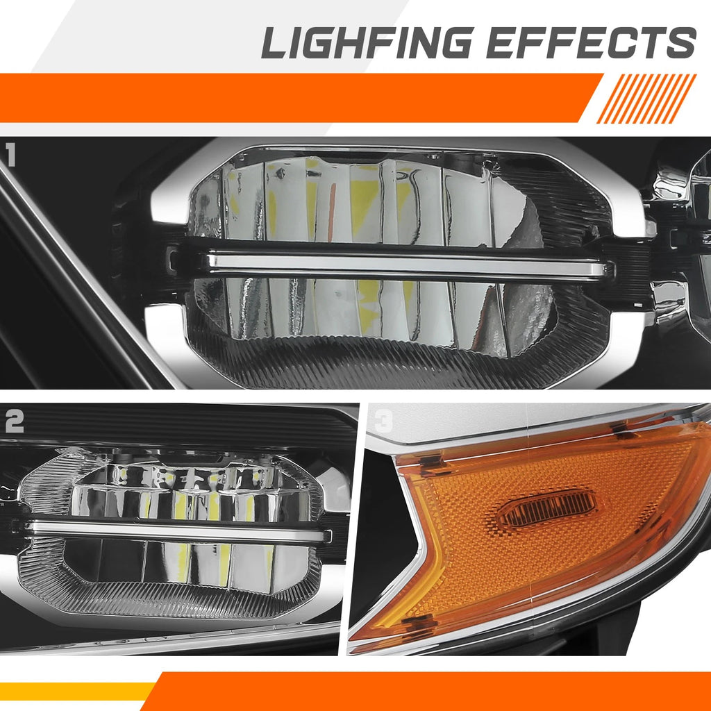 Left Side Headlight Lamp for Ford Explorer (2020–2024) - Black Housing, Clear Lens