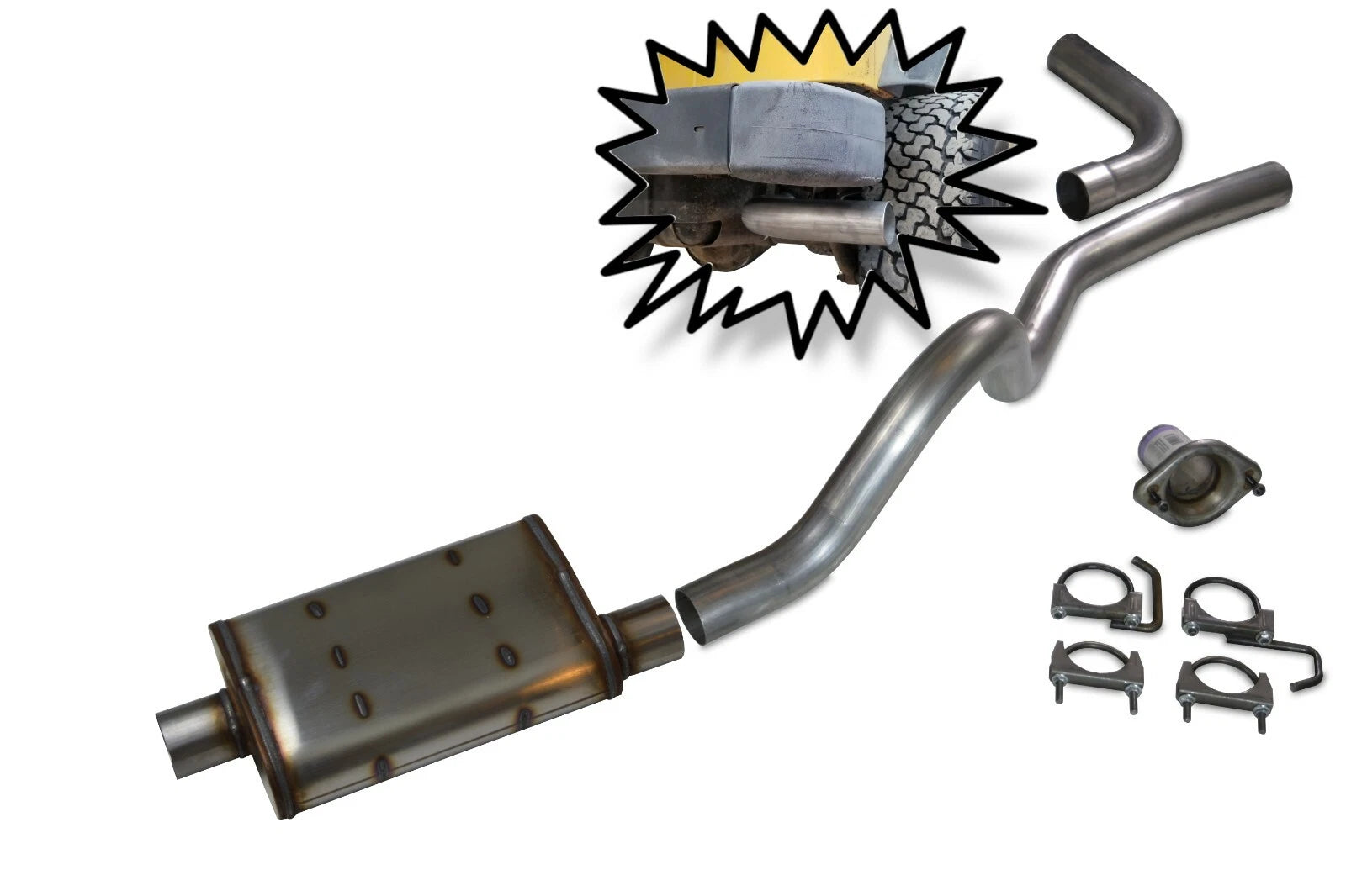 2.5" Exhaust Kit for Jeep Wrangler (2001–2006) - Magnaflow XL Muffler, Side Exit