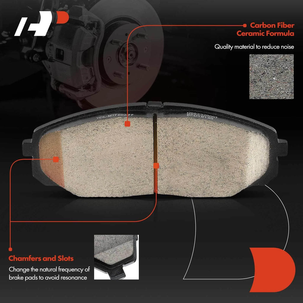 Set of 4 Front Side Ceramic Brake Pads for Kia Sedona (2015–2020)