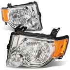 Pair Chrome Housing Amber Side Headlight for Ford Escape (2008–2012)