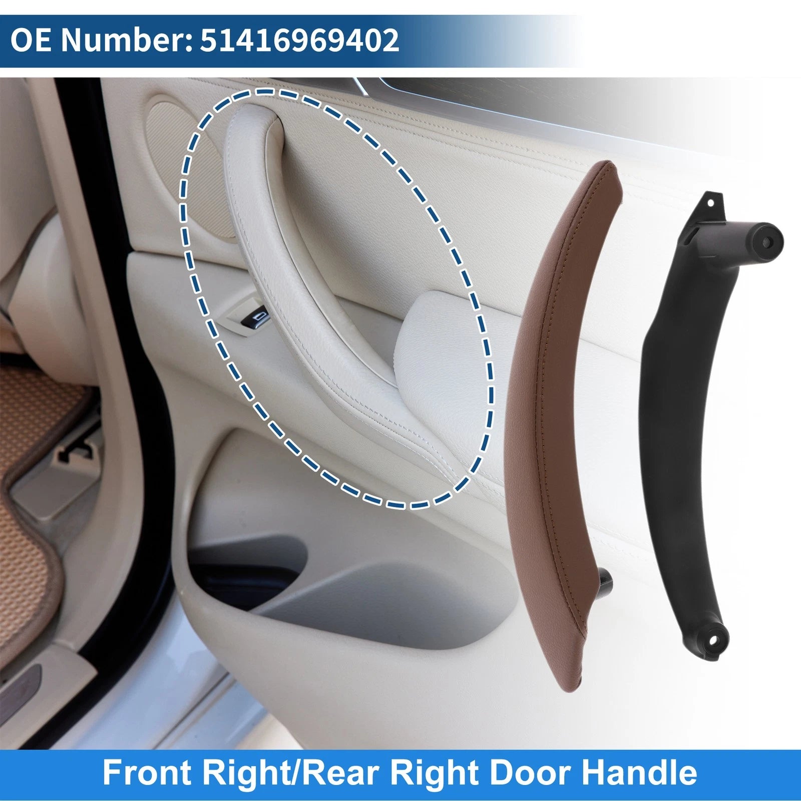Inner Door Panel Handle for BMW X5 X6 E70 E71 E72 (2007–2013) No. 51416969402