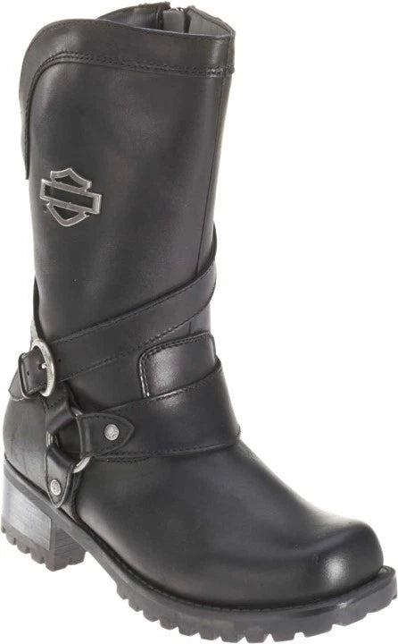 Harley-Davidson Women's Amber Black Leather Riding Boots D85514 (9.5")