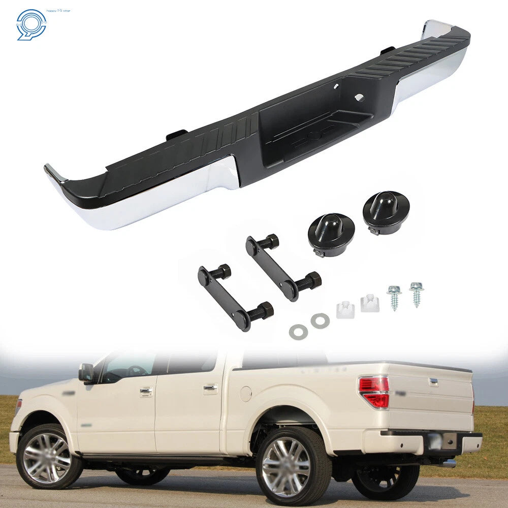 Steel Rear Step Bumper for Ford F150 Pickup (2009–2014) Chrome