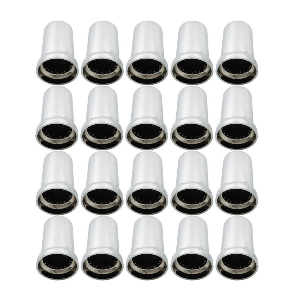 Set of 20 Chrome Lug Nut Caps for Truck (33mm)