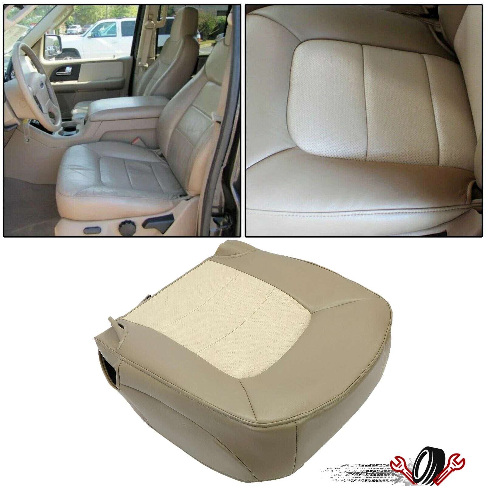Driver Bottom Perforated Seat Cover for Ford Expedition (2003–2006) Tan