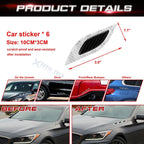 White Carbon Fiber Pattern 3D PVC Night Reflect Car Vent Edge Bumper Decal