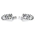 Wide Fat Foot Pegs for Harley Dyna Sportster Fatboy (Chrome)