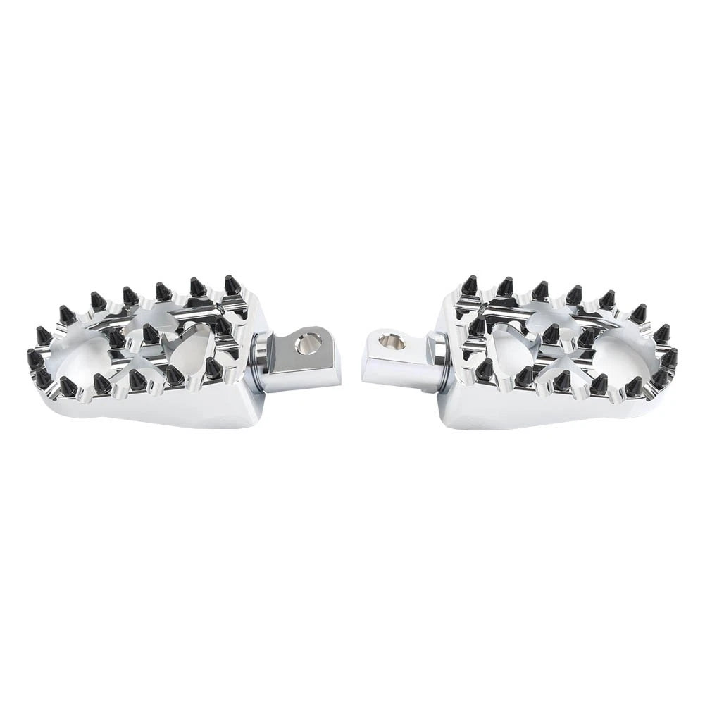 Wide Fat Foot Pegs for Harley Dyna Sportster Fatboy (Chrome)