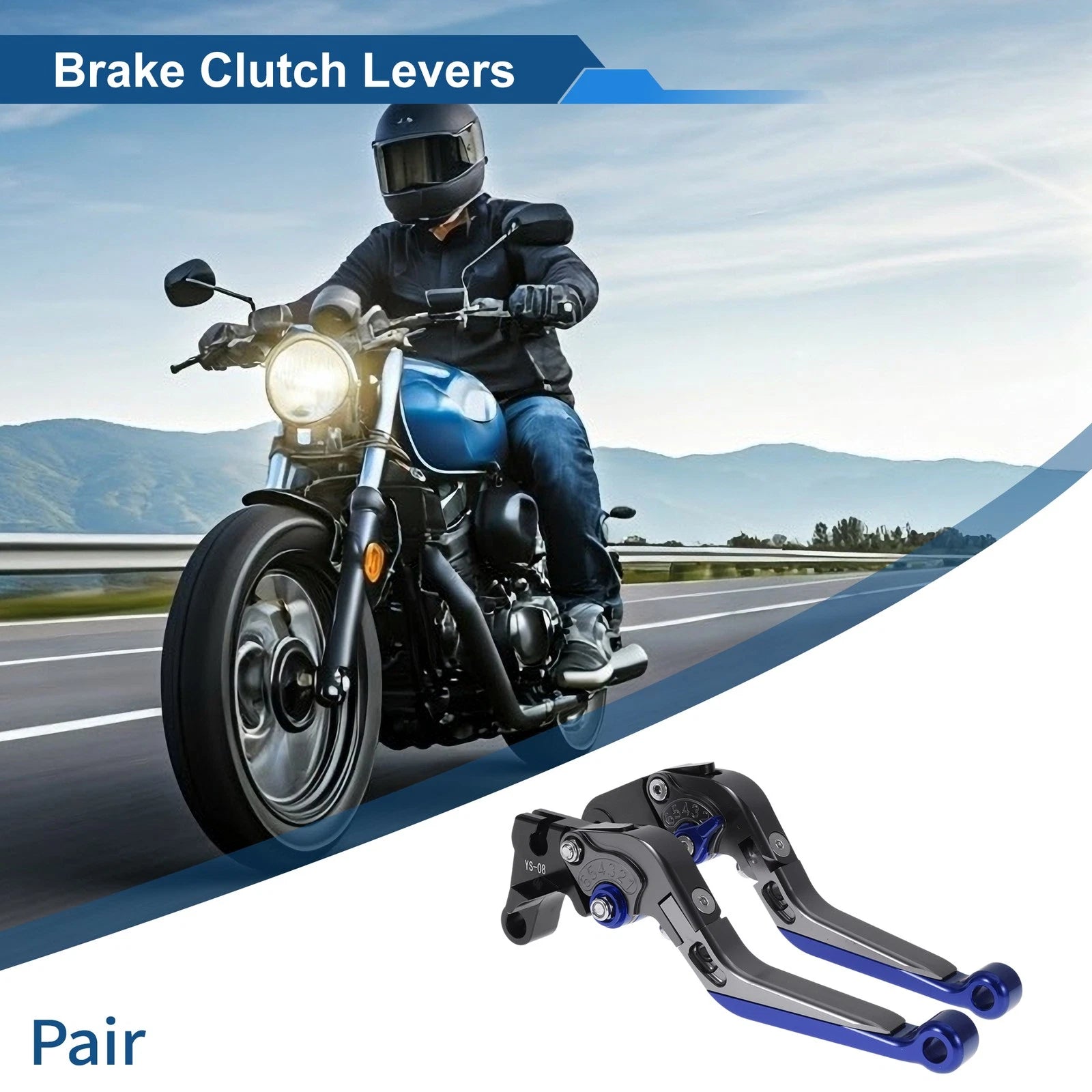 Adjustable Brake Clutch Levers for Honda CBR600RR (2007–2016) Titanium Blue
